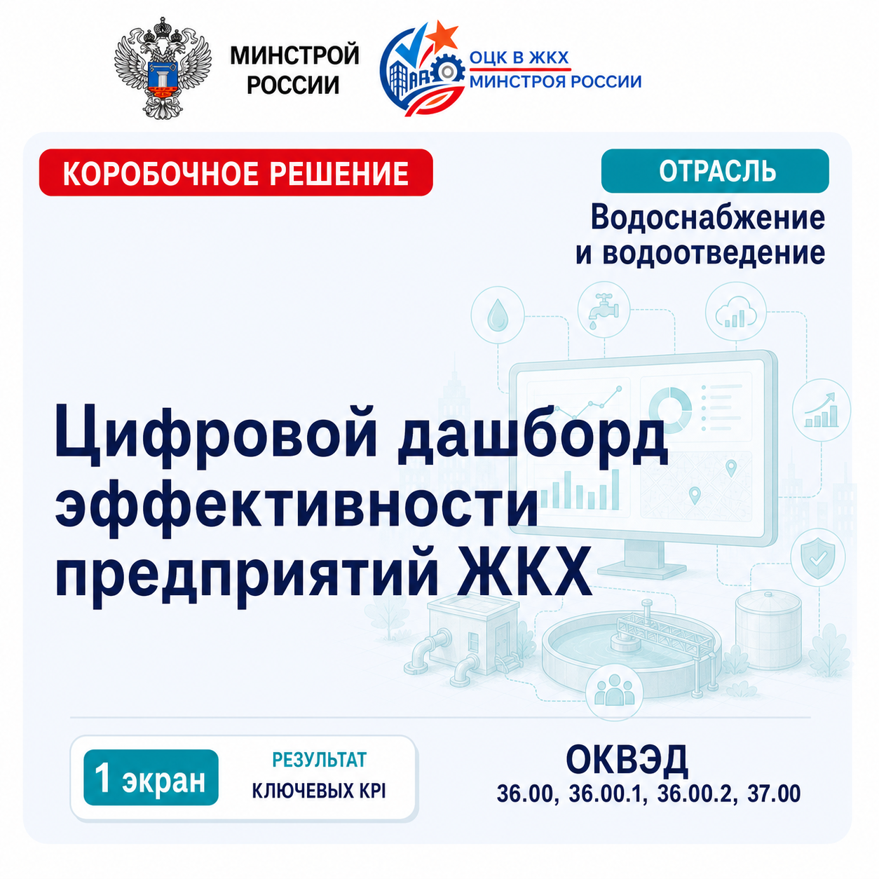 ?Коробочное решение по внедрению цифрового дашборда эффективности на средних и малых предприятиях ЖКХ. Водоснабжение и водоотведение (РСО водоканалов)
